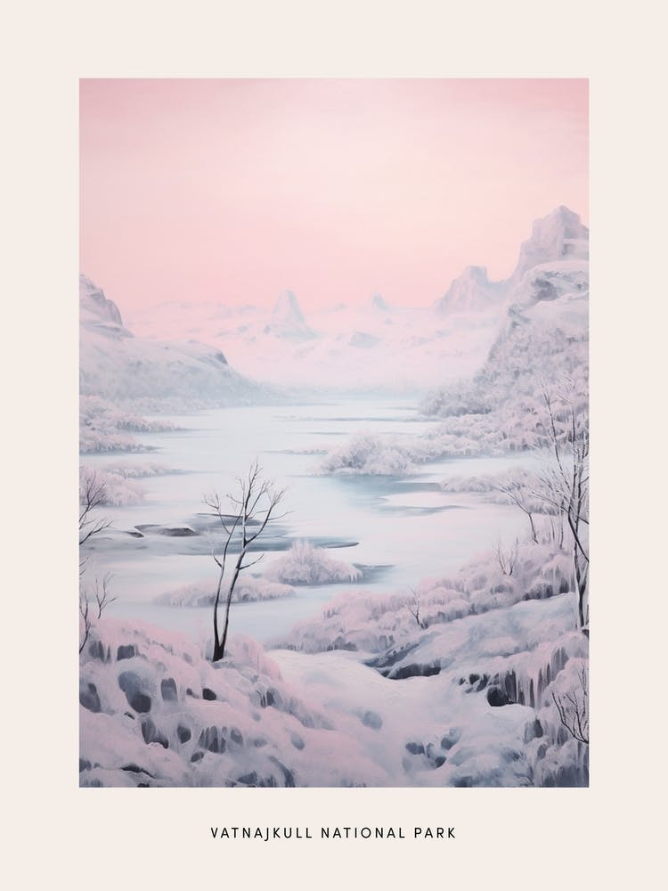 Dreamy Winter National Park Poster  Vatnajkull National Park Iceland 1