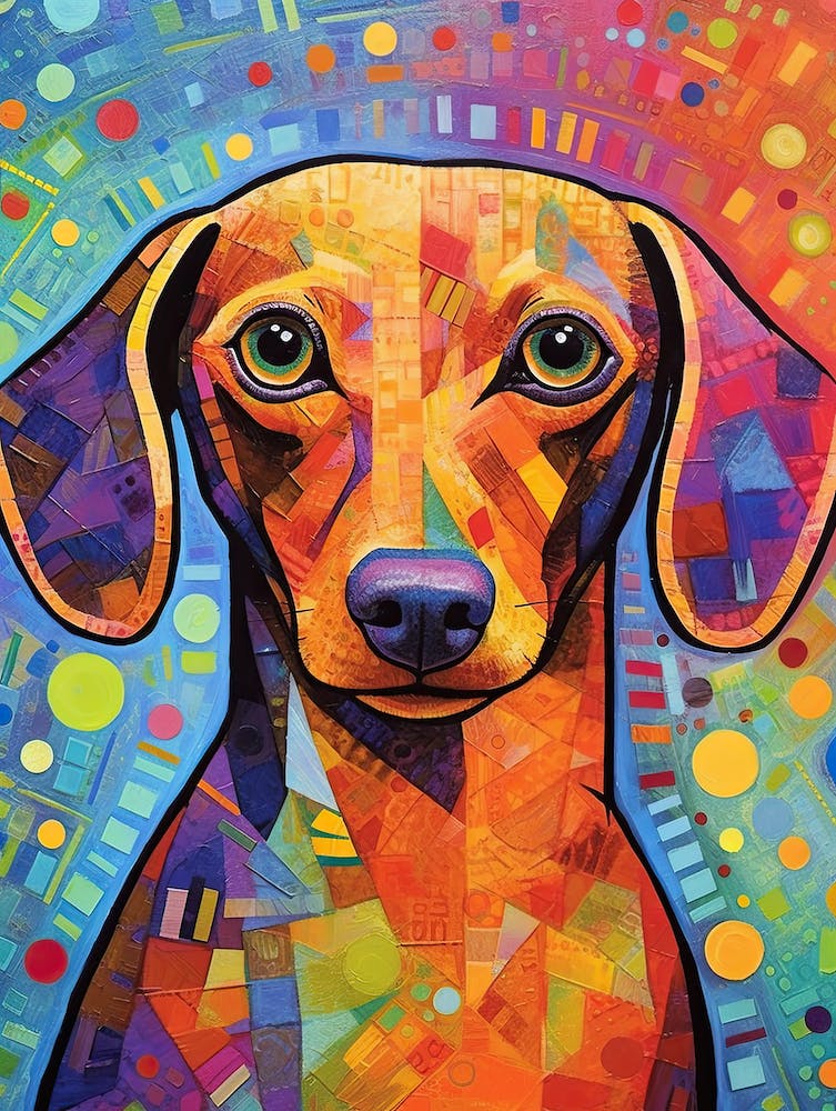 Dachshund abstract dog print 1