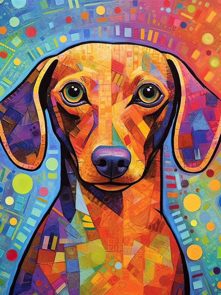 Dachshund abstract dog print 1