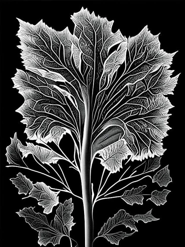 Coltsfoot Leaf Linocut