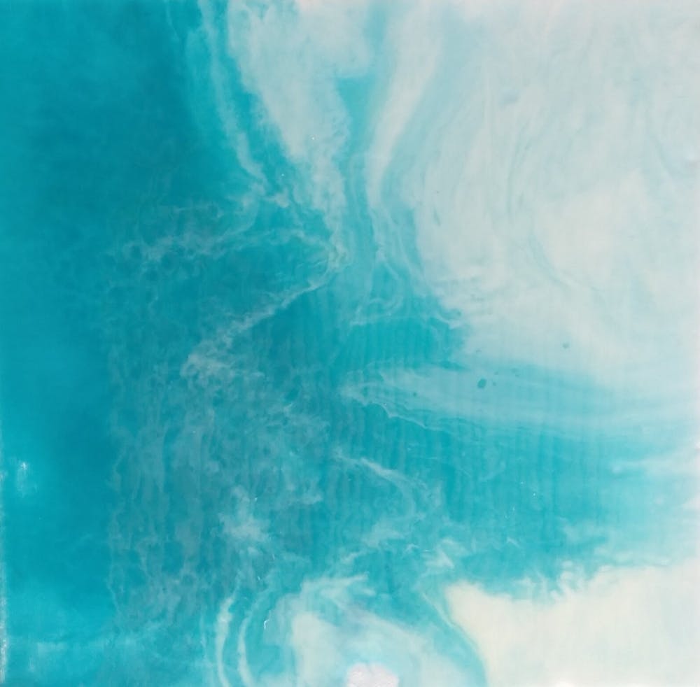 Calm Ocean - A lovely art piece that captures the serene beauty of a tranquil sea. The painting depicts a peaceful scene of gentle waves lapping against the shore.