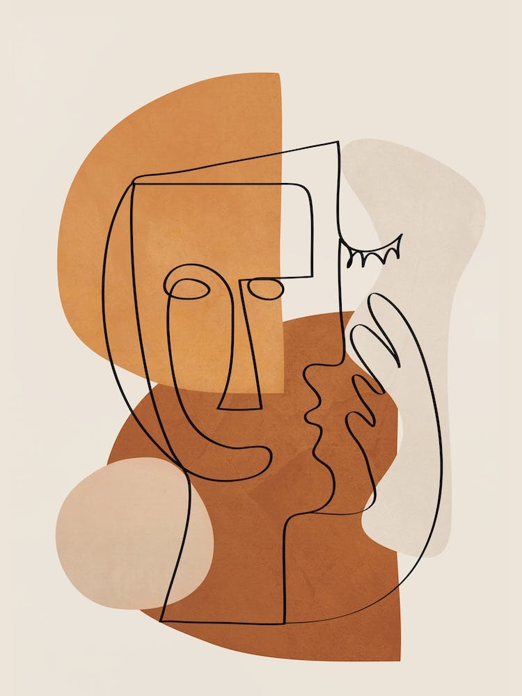Abstract Clay Faces I 1