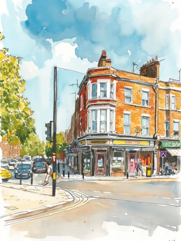 Waltham Forest London Borough   Street Watercolour 2