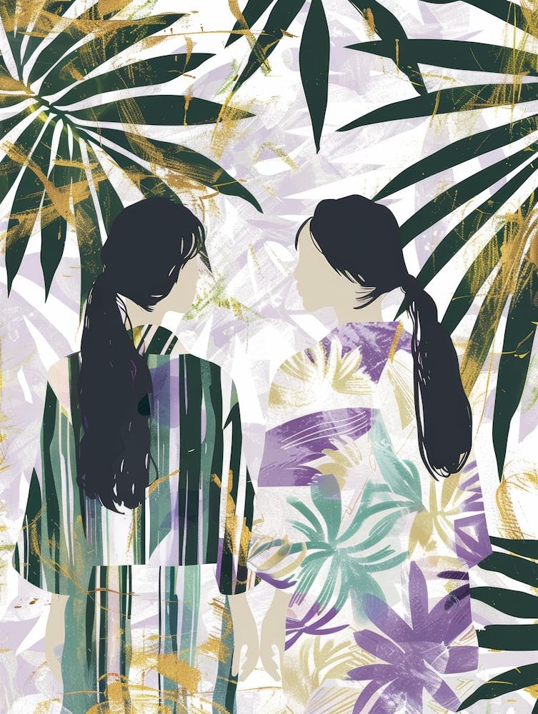 Two Women In Kimono