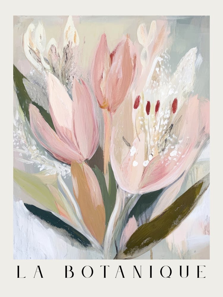Sanfter Pastell-Botanik-Druck - moderne Blumenserie minimalistische Kunst in abstraktem Realismus für ästhetische Interieurs - zeitgenössische Wandkunst perfekt für ruhige Schlafzimmer, elegante Büros oder von der Natur inspirierte feminine Dekoration 1