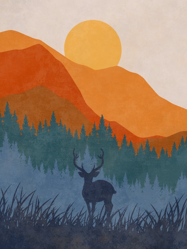 Deer In The Mountains 2