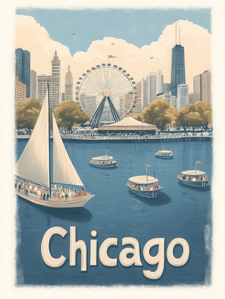 Aihrgdesign A Classic 1960s Travel Poster For Chicago 1