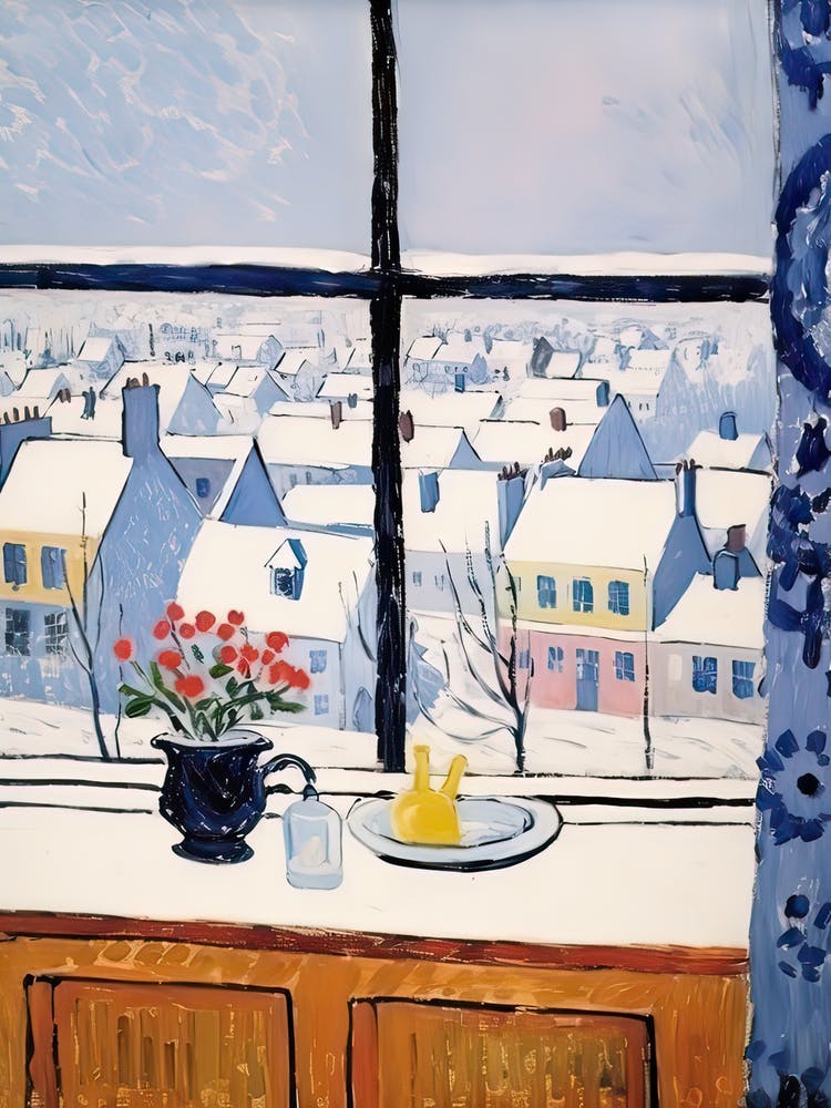 The Windowsill Of Bruges   Belgium Snow Inspired By Matisse 3