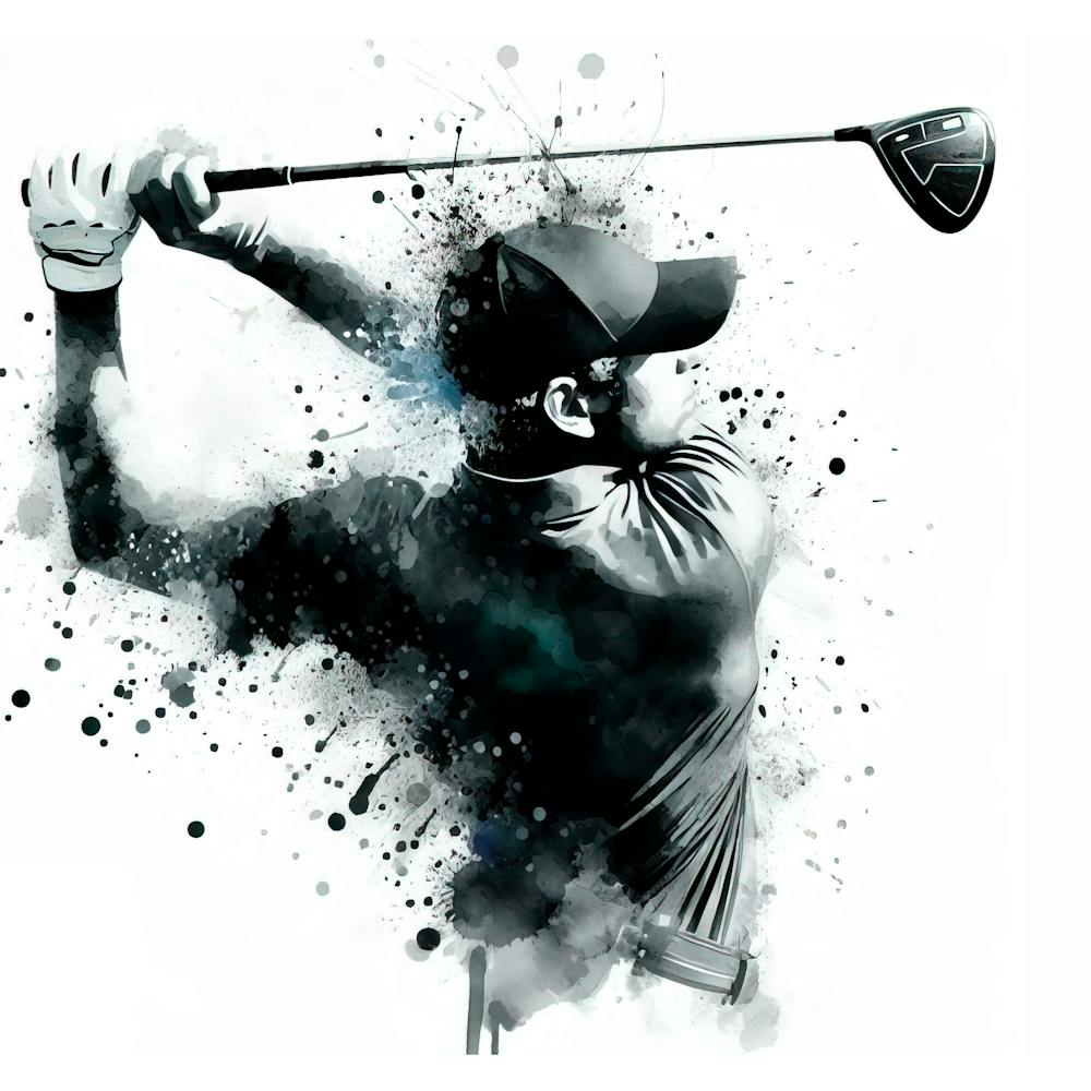 Golf player in watercolor 1
