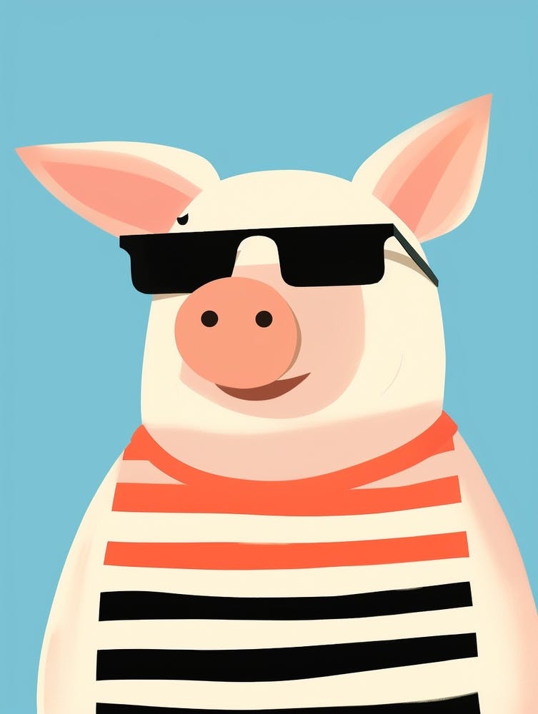 Little Pig 1 Wearing Sunglasses