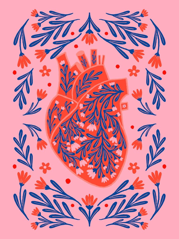 Floral Anatomical Heart 1