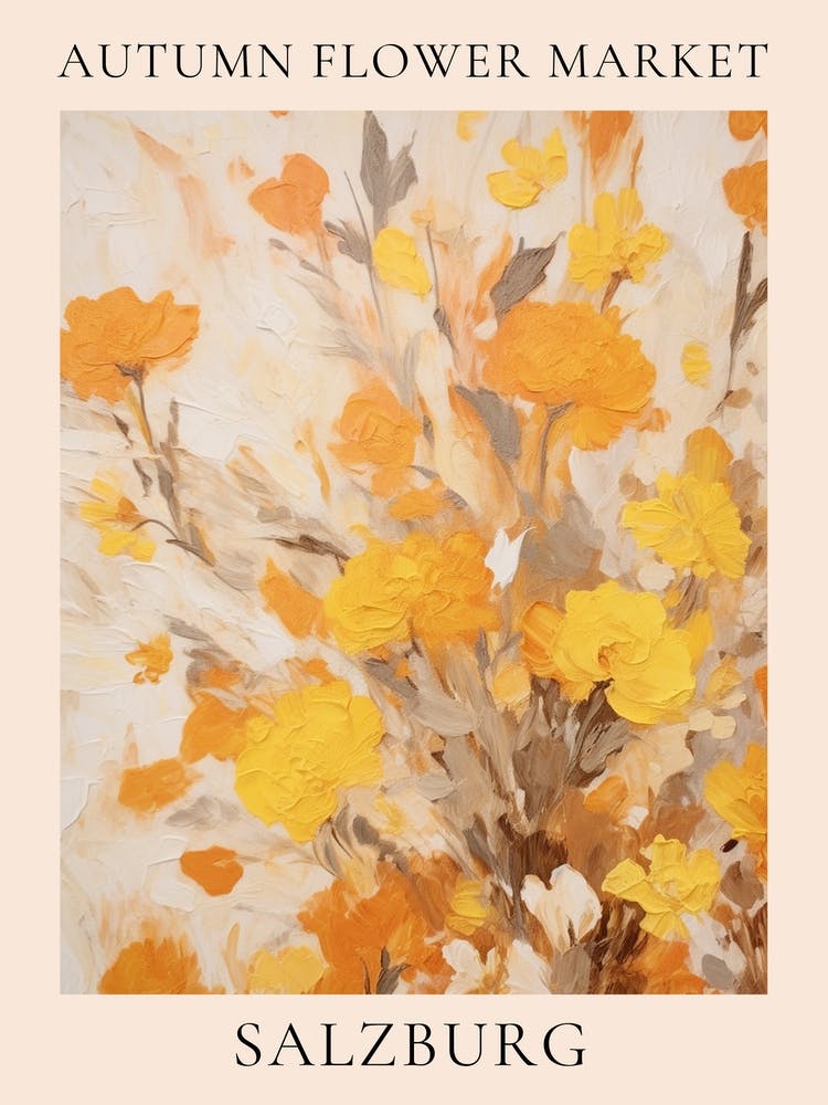 Autumn Flower Market Poster Salzburg