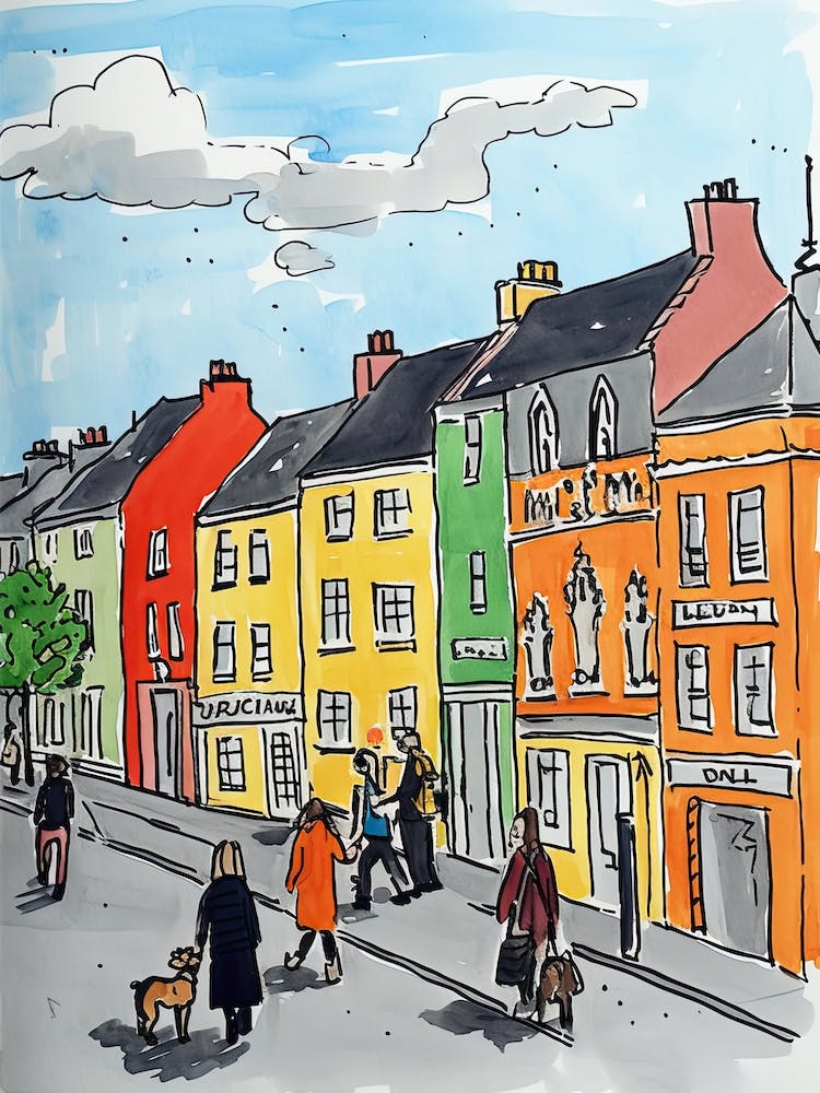 Dublin, Dreamy Storybook Illustration 3