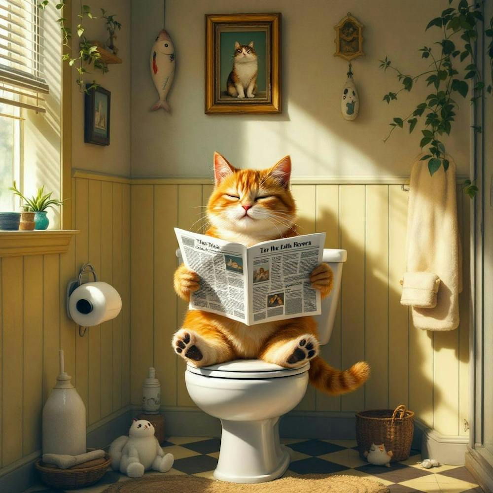 Cat Reading Newspaper 8