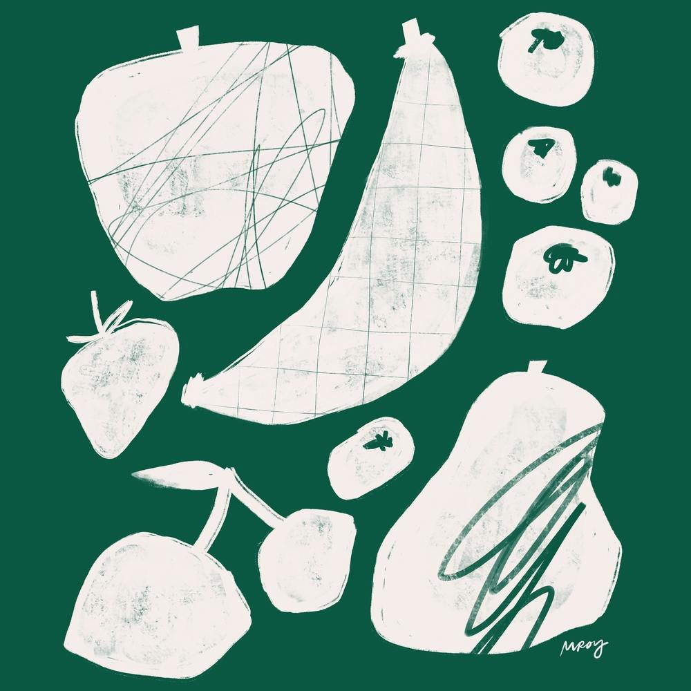 Abstract Fruit Green Square