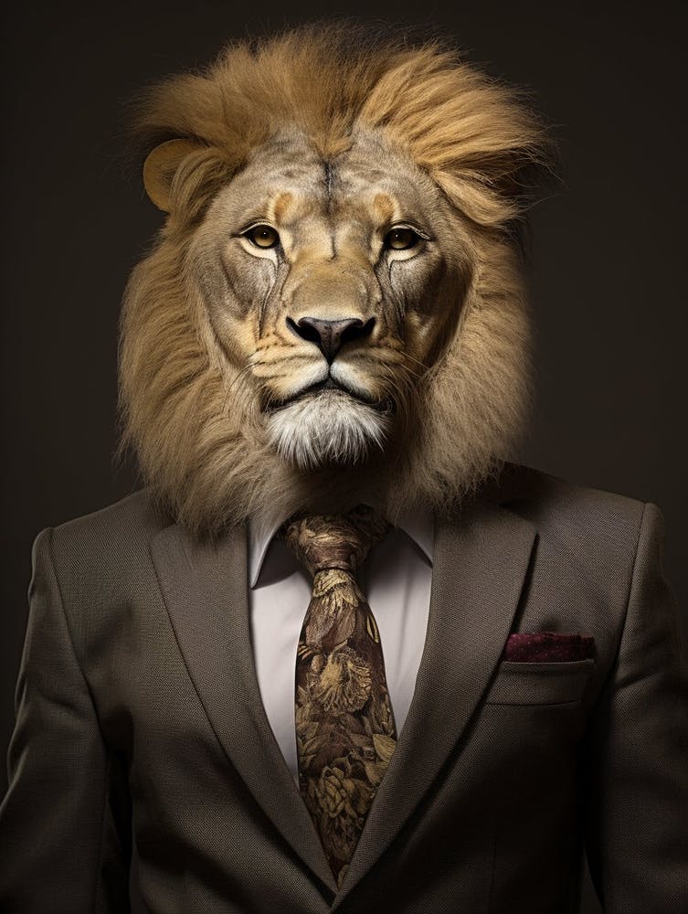 African Lion Wearing A Suit 3