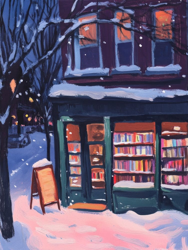 Bookstore Gouache Painting