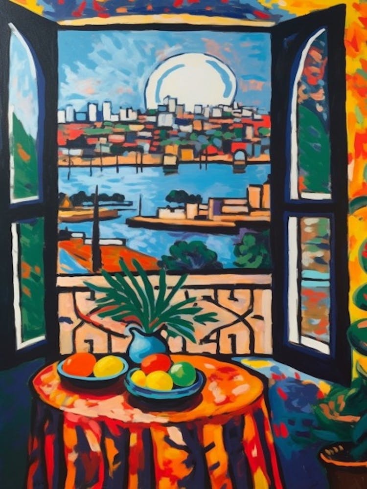 Window View Of Sydney In The Style Of Fauvist 2