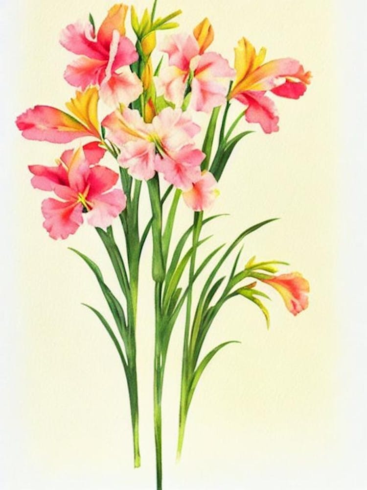Gladioli Vintage Flowers Flower