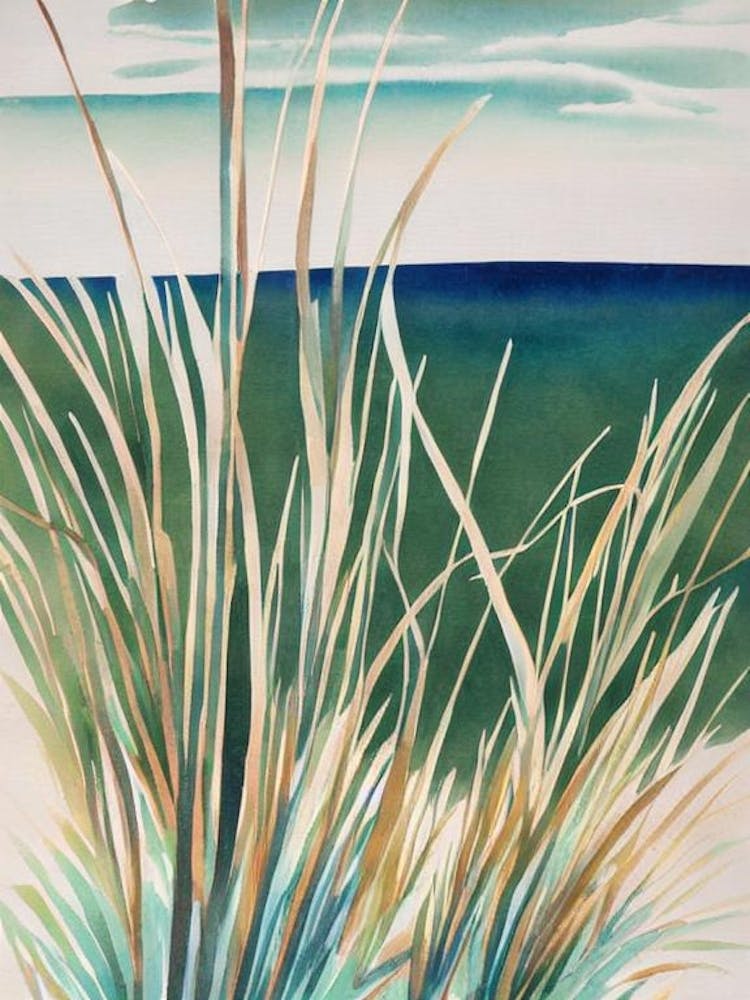 Sea Grasses Vintage Graphic Watercolour