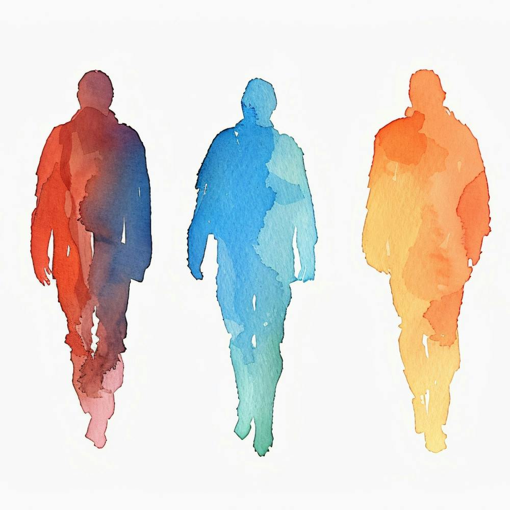 Three Men Walking