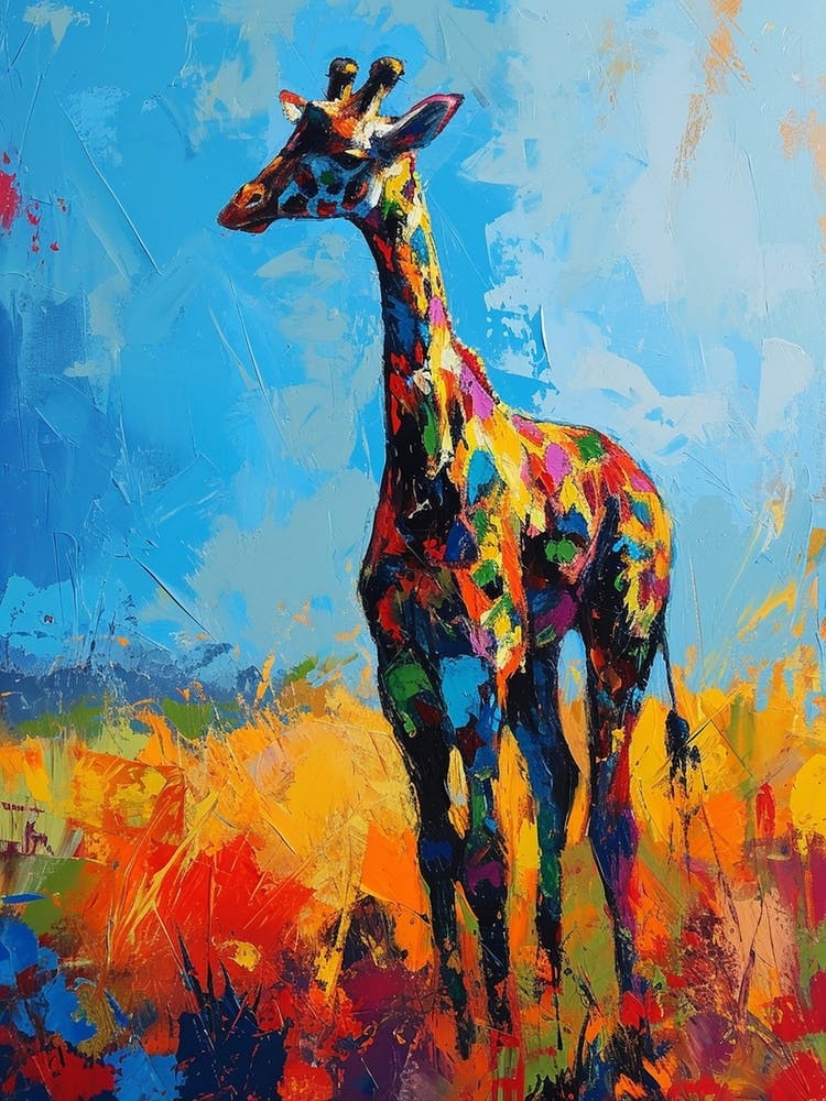 Geometric Brushstroke Giraffe 3