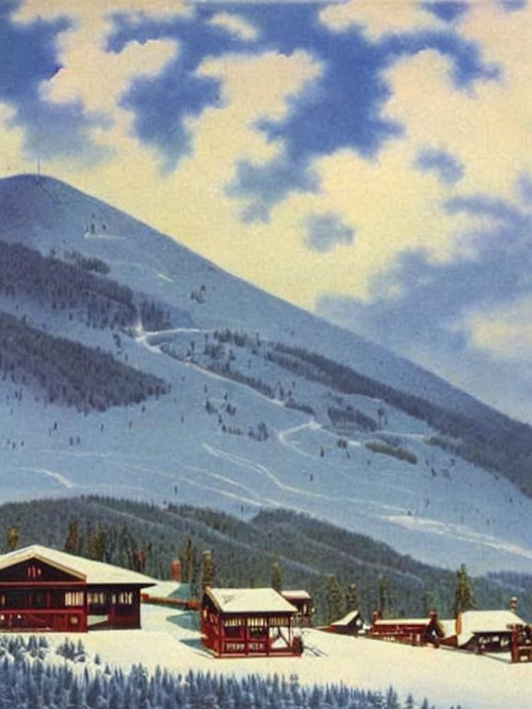 Mount Buller, Australia Ski Resort Vintage Landscape 1 Skiing Poster