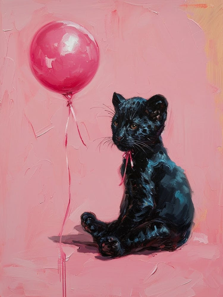 Cute Black Panther 2 With Balloon