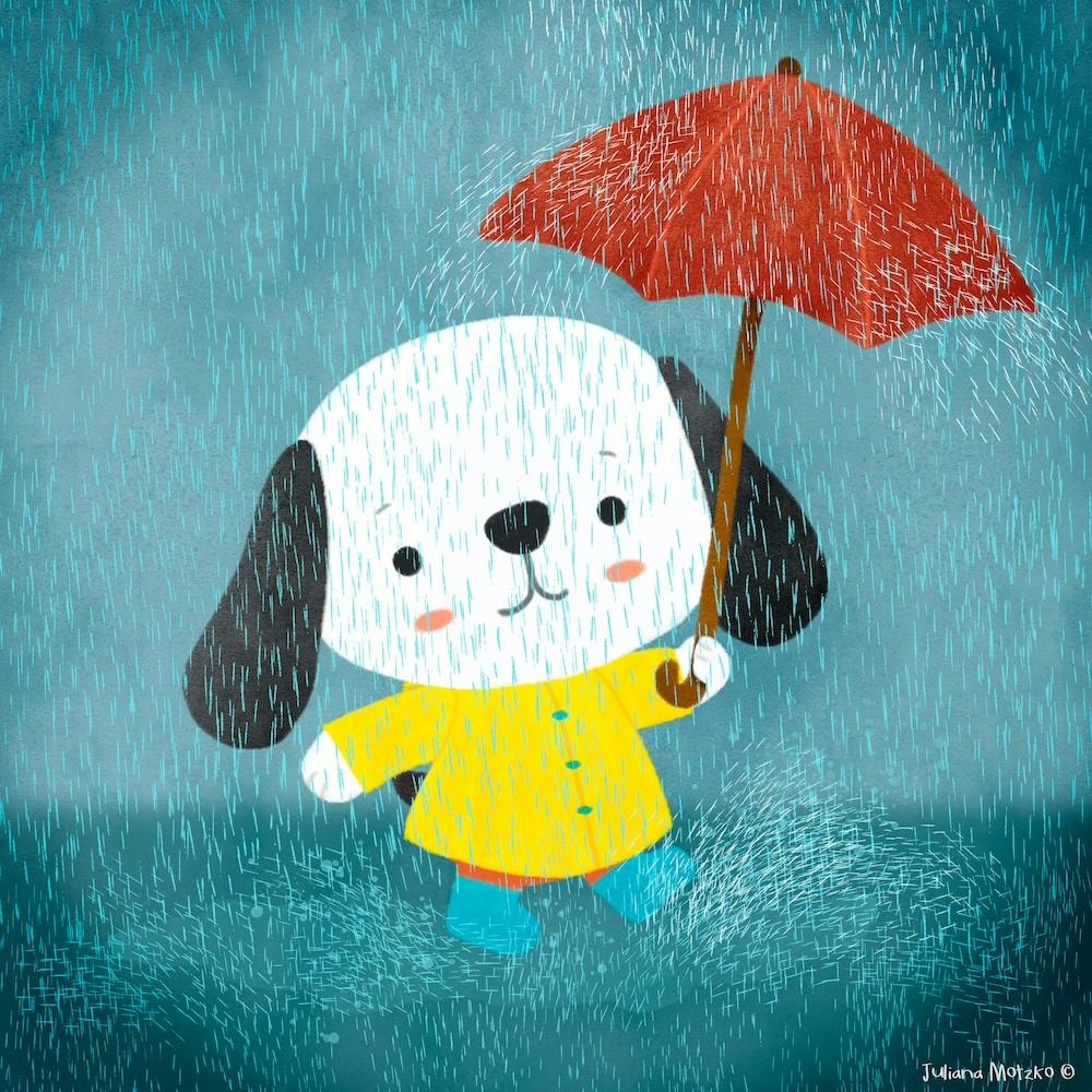 Dog In A Raincoat Square