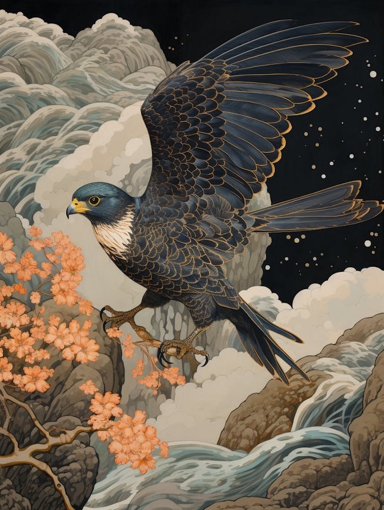 Eurasian Sparrowhawk 1 Gold Detail Painting