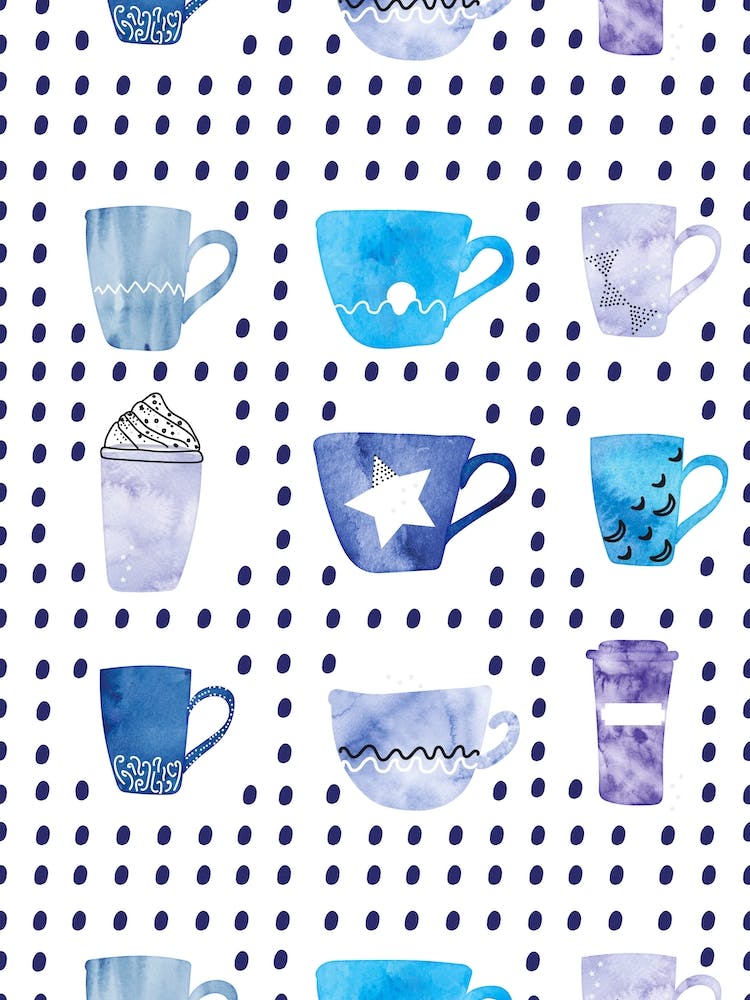 Watercolor Coffee Cups