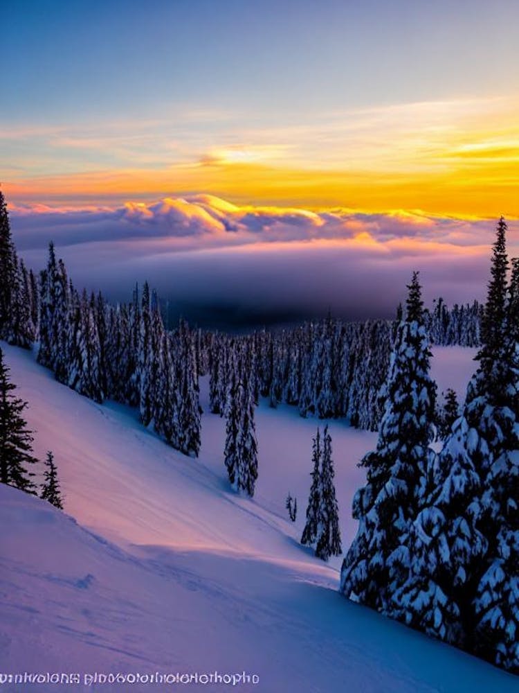 Borovets, Bulgaria Sunrise Skiing Poster