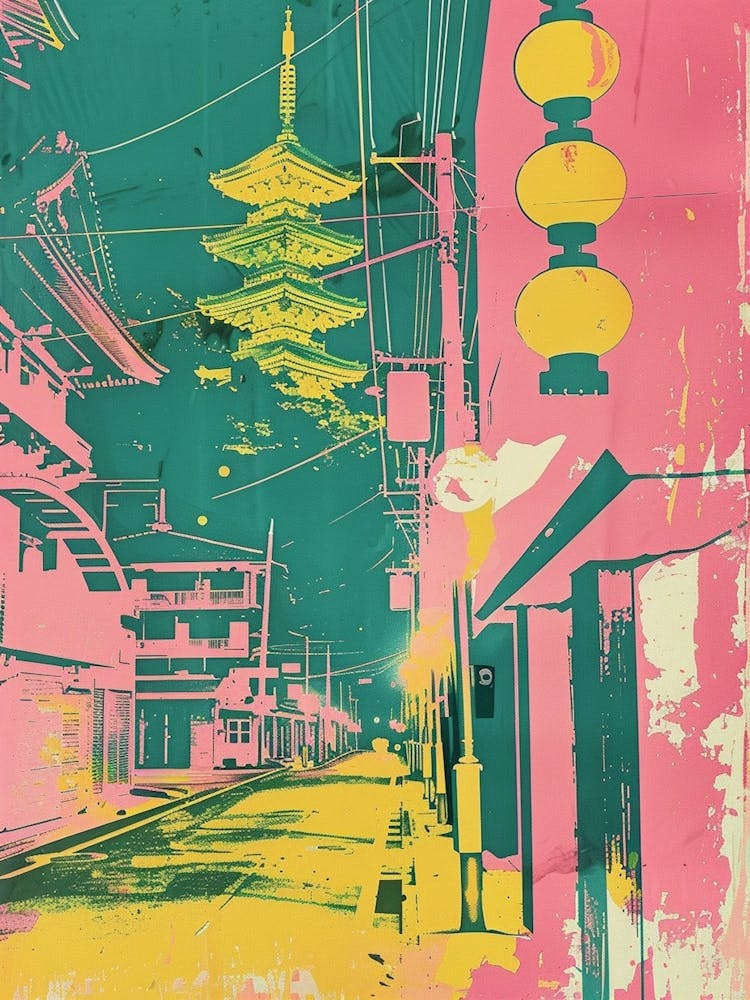 Fukuoka Retro Duotone Silkscreen