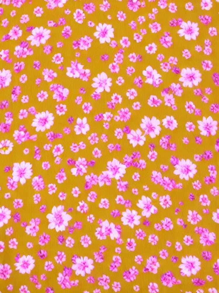 Flax Floral Print Warm Tones 1 Flower