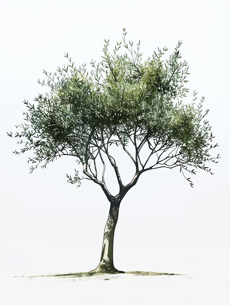 Olive Tree Pixel Illustration 4