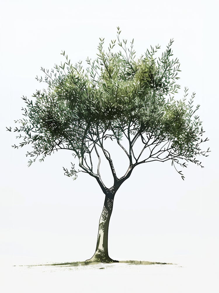 Olive Tree Pixel Illustration 4