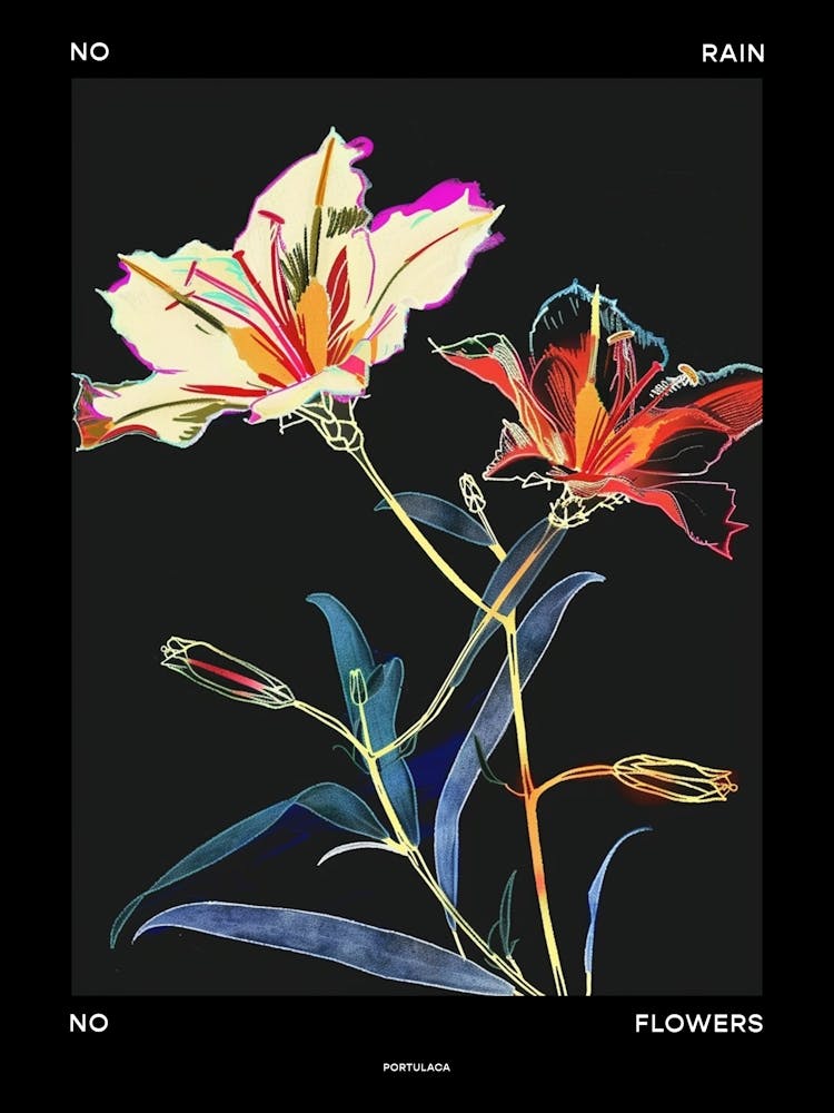 No Rain No Flowers Poster Portulaca 1