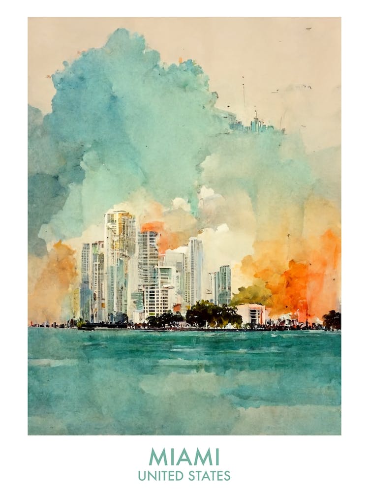 Miami Watercolour Travel