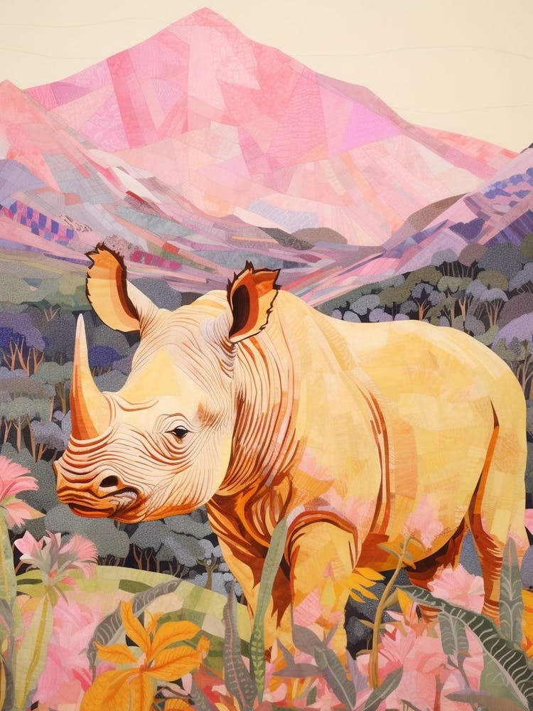 Colourful Floral Rhino 3