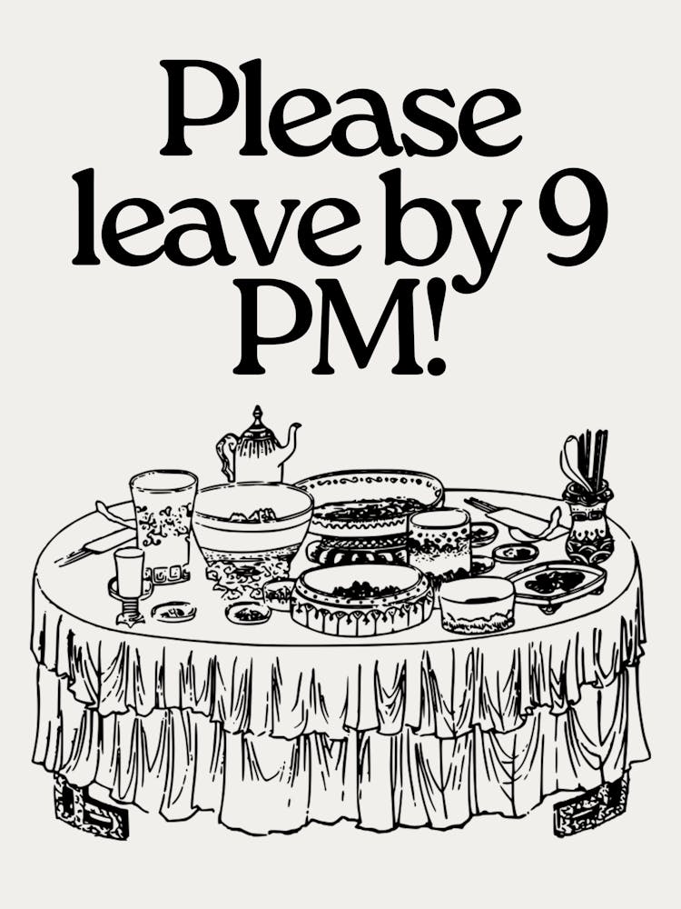 Please leave by 9 p.m! Neutral wall art