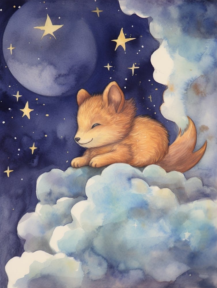 Eichhörnchenbaby 3 schläft in den Wolken
