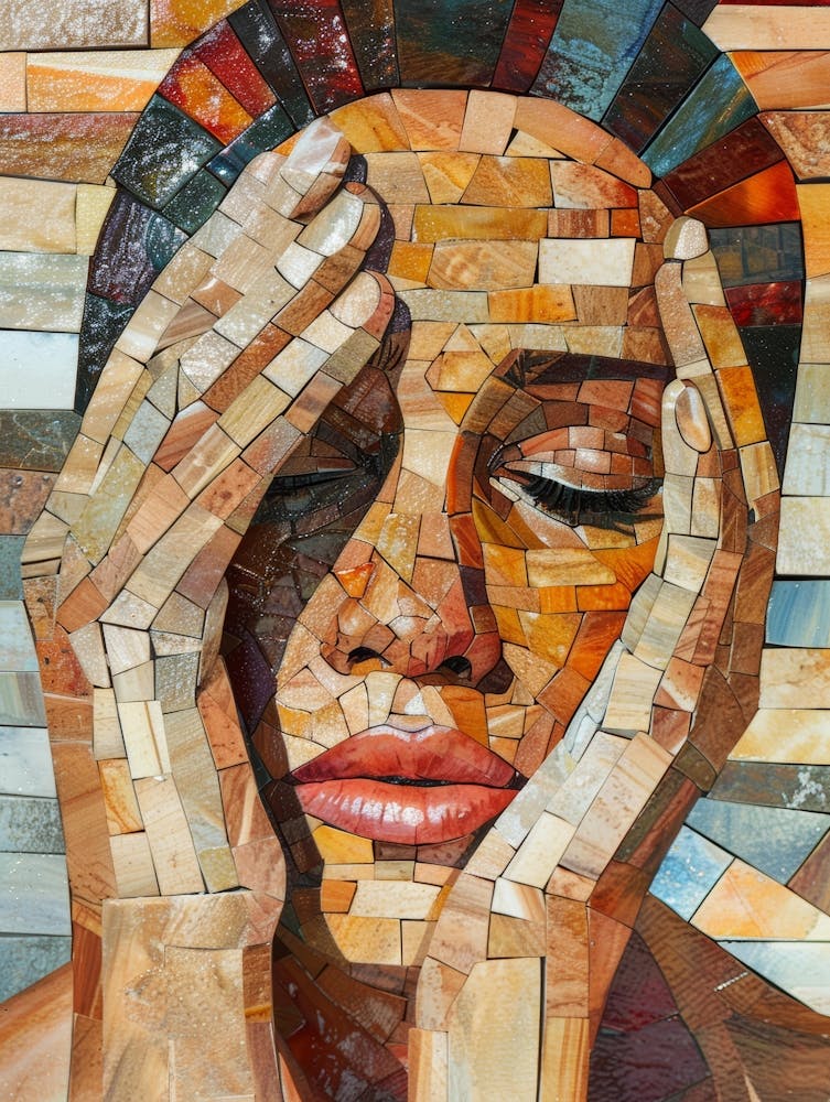 Woman With Her Hands On Her Face 2