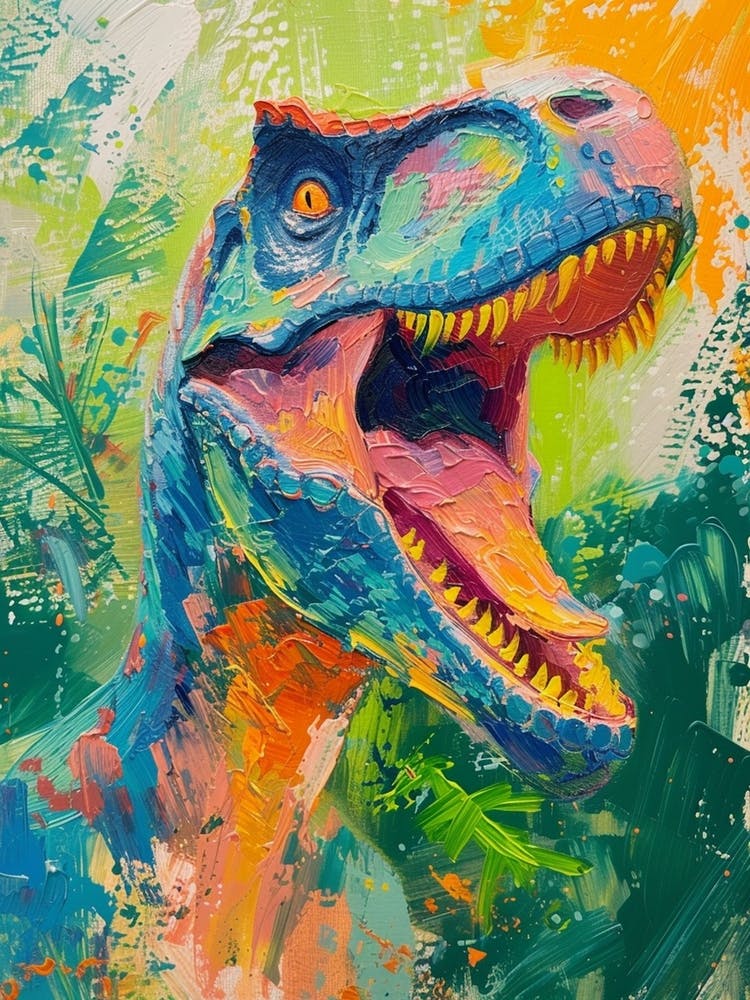 Colourful Dinosaur Rawr Burshstroke