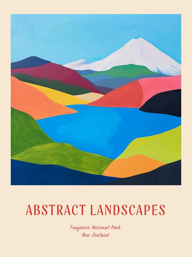 Colourful Abstract Tongariro National Park New Zealand 4 Poster