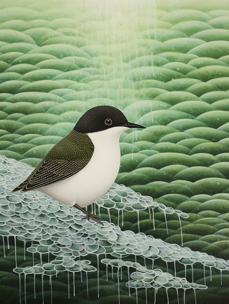 Ohara Koson Inspired Bird Painting Dipper 1