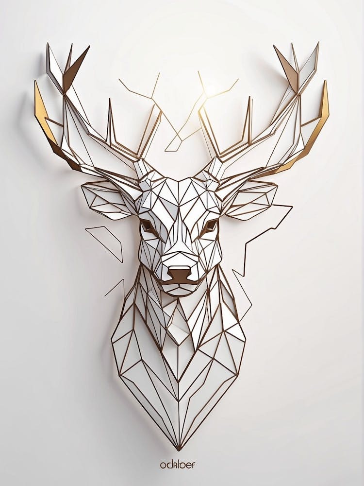Geometric Deer Head