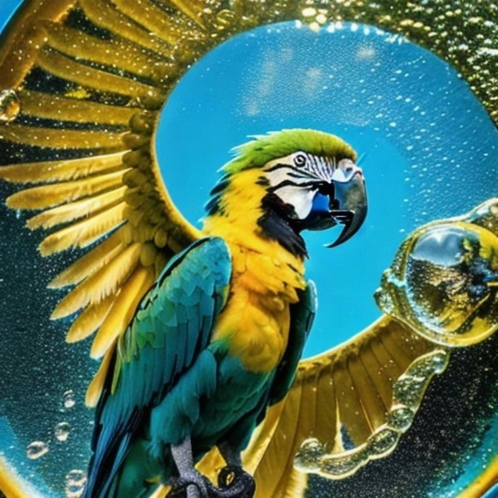 Parrot In A Bubble