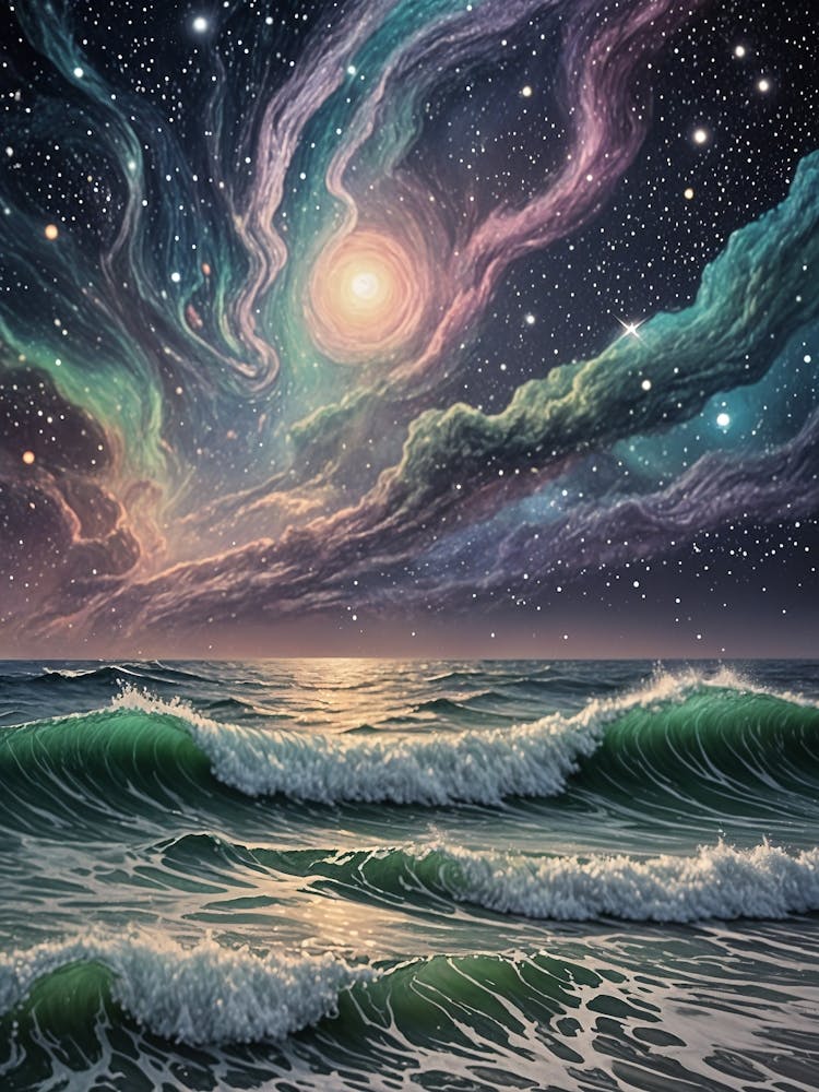 Starry Sky Over The Ocean no2