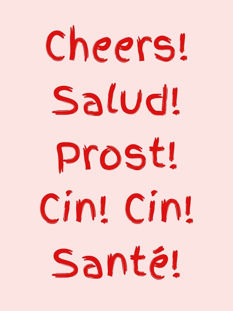 Cheers Poster Pink And Red