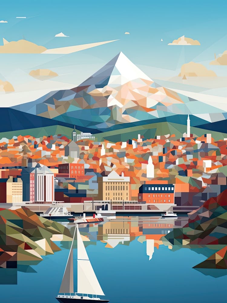 Oslo, Norway, Geometric Illustration 1